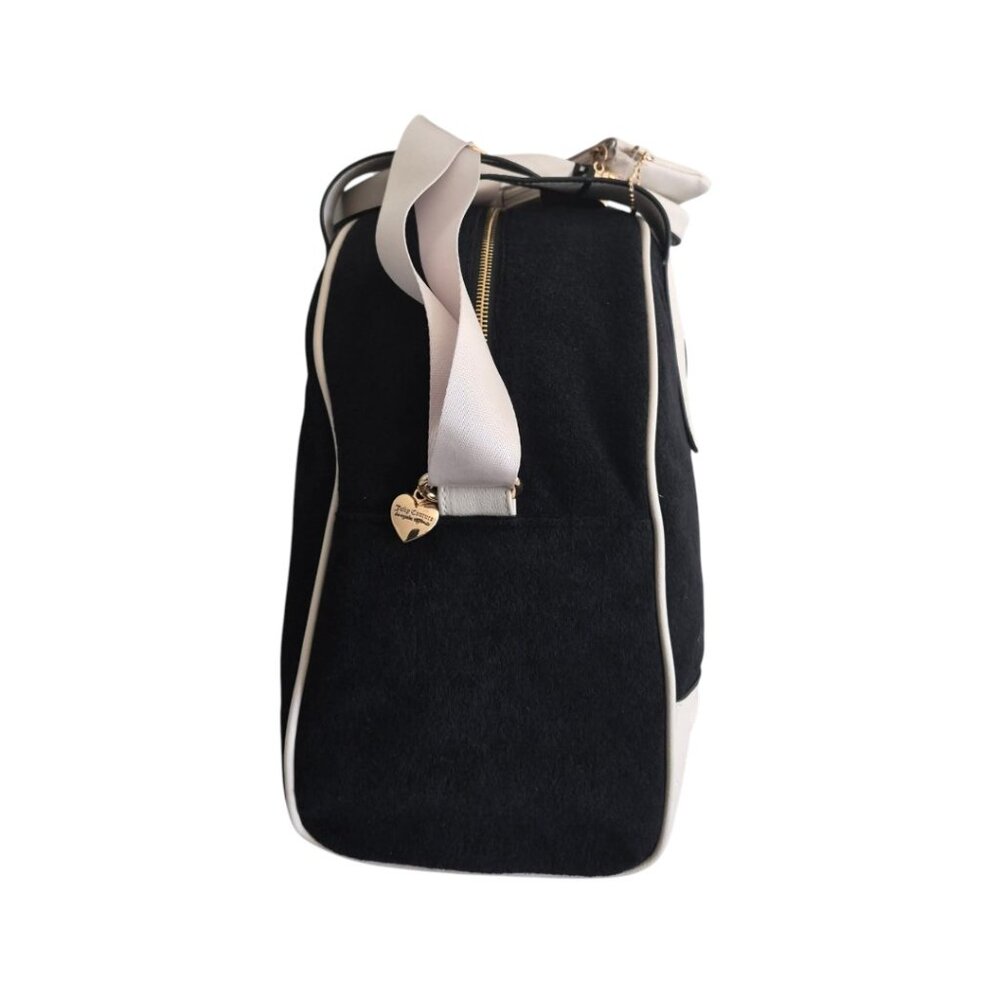 Juicy Couture Black Cream Weekender Duffle Bag NWT - Picture 4 of 8